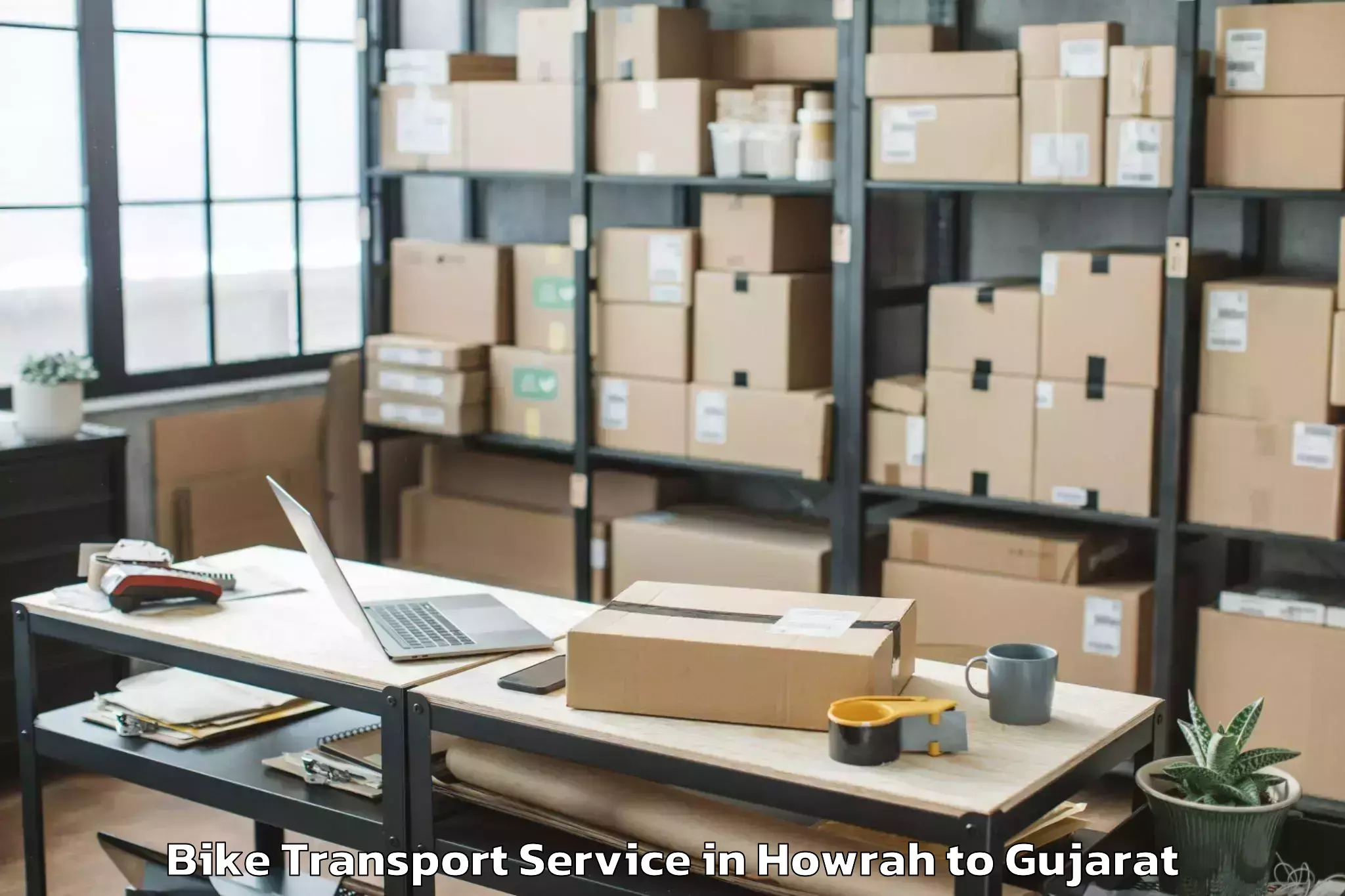 Trusted Howrah to Petlad Bike Transport